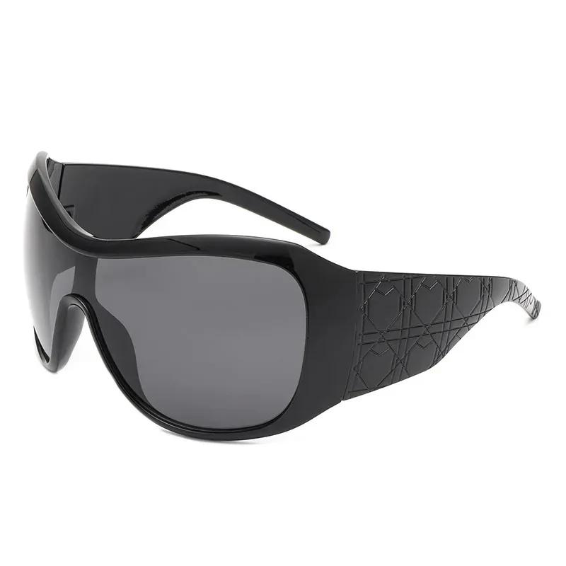 New Y2K Oversized Sunglasses Women Men Vintage Square Shield Gradient One Piece Glasses Sexy Driving Shades