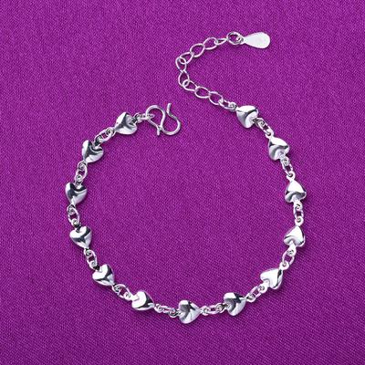 Μοντέρνα Βραχιόλια με Σχέδιο Καρδιά από Ασήμι 925 Ρυθμιζόμενα Βραχιόλια Για Γυναίκες Κοσμήματα Πάρτι Γάμου A183