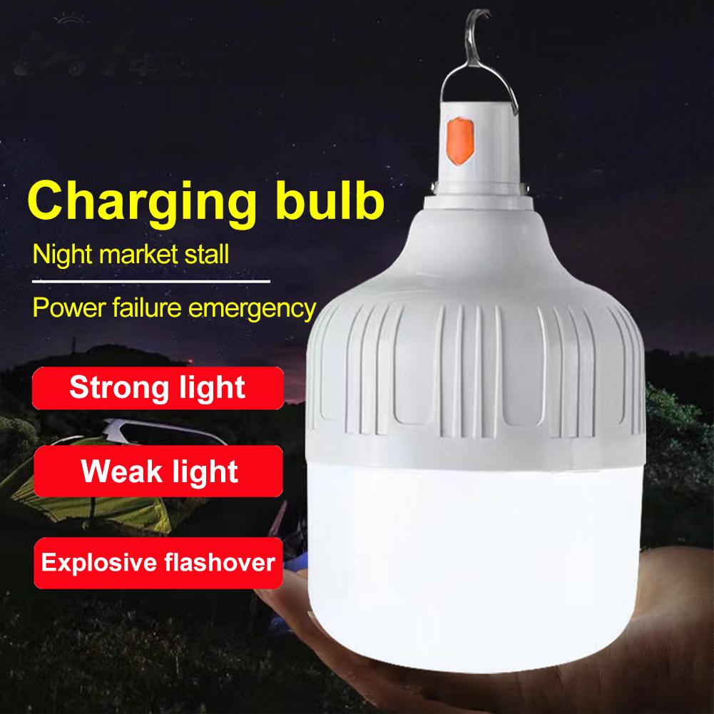 Portable Emergency Lights with Hook Outdoor Rechargeable Lamp Bulbs Fishing Camping Patio Porch Garden Lighting
