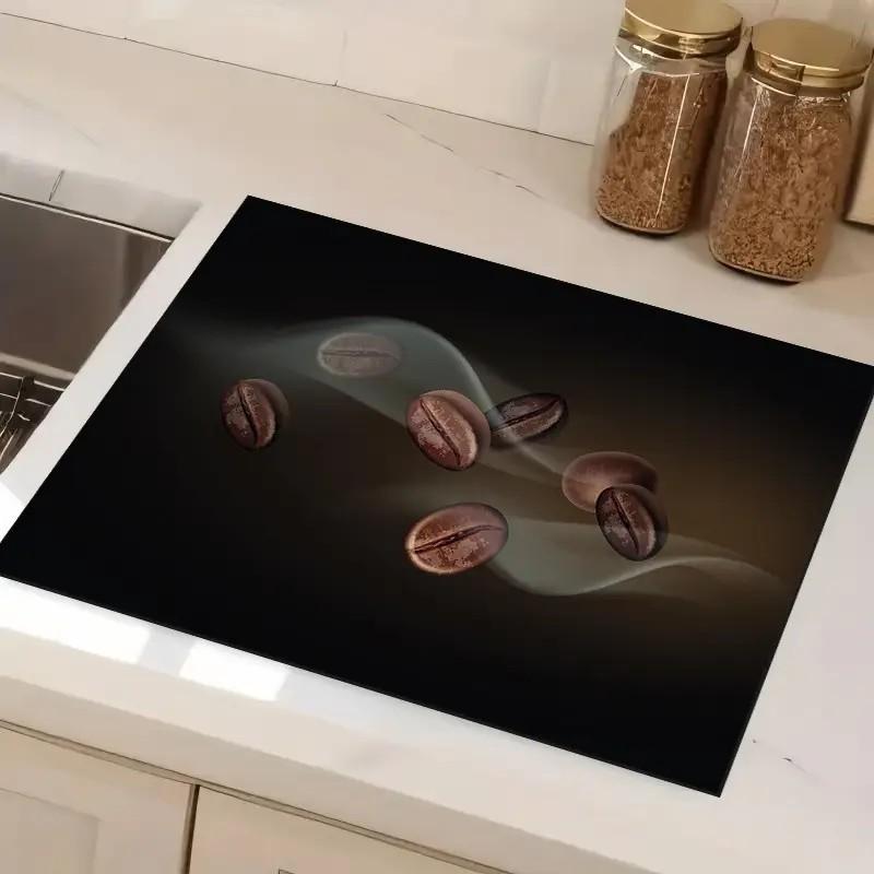 

Классический кофейный дизайн Коврик для сушки посуды Мягкая резина Нескользящий Впитывающий Пятноустойчивый для кухонных столешниц и столешниц кофейного бара 20x30cm