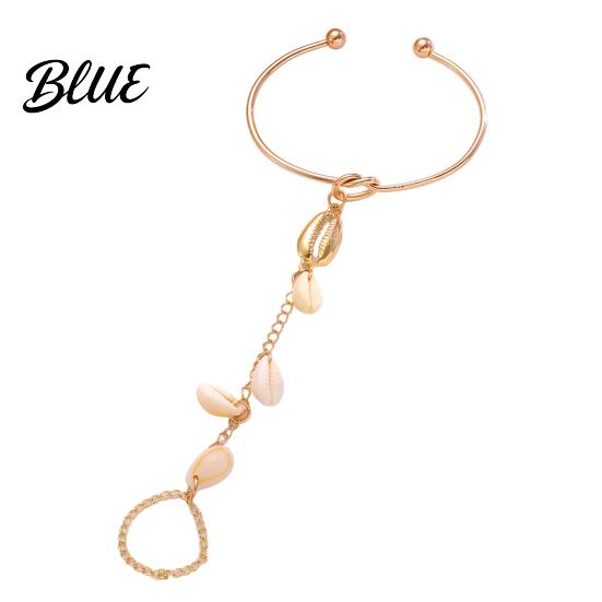 Vacation Style Accessory Fashion Finger Chain & Ring Set Interconnected