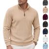 Men's Regular Fit Half-Zip Sweatshirt, Stand Collar Spliced Pullover, Long Sleeve Casual Top