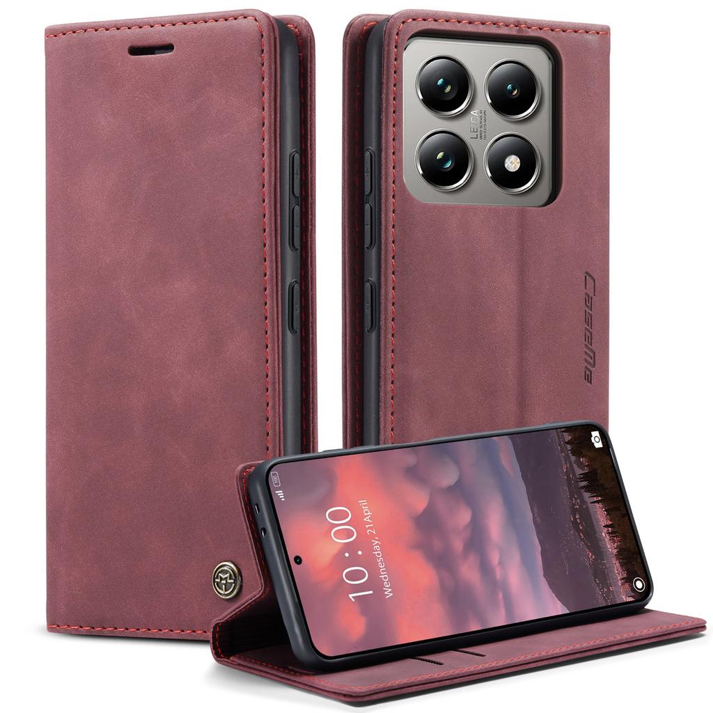 For Xiaomi 14T Pro Case CASEME 013 Series Card Holder Stand Leather Phone Cover