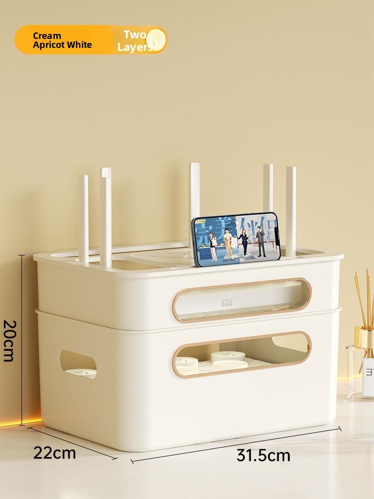 Wireless Router Storage Box TV Box Organizer Cable Management PVC Holder Living Room Solution TV Wall Mount Shelf