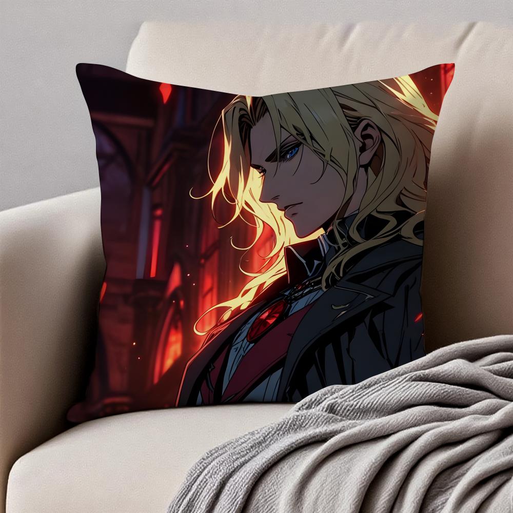 

CCastlevania Cushion Cover Pillowcase Antidustmite Invisible Zipper Short Plush Sofa Cushion 30X30cm