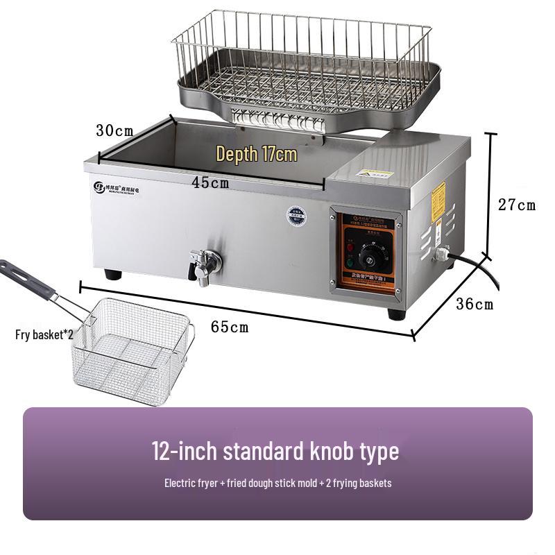Commercial Deep Fryer: Multi-Functional Large Capacity Automatic Electric Fryer for Dough Sticks and Twists.