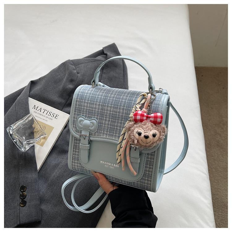 Schoolbag College Style Plaid Backpack 1011 New Fashion Niche Casual Multifunctional Backpack Versatile Shoulder Crossbody Bag