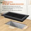 4x10 Floor Register, Plastic Floor Vent Covers Black 8 Pack, for Home Floor Sidewall Office or Ceiling Vent, Vent Covers for Home Floor, Black