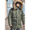 Normanlong Men's N3B Military Style Hooded Cotton Coat – Winter Mid-Length Jacket