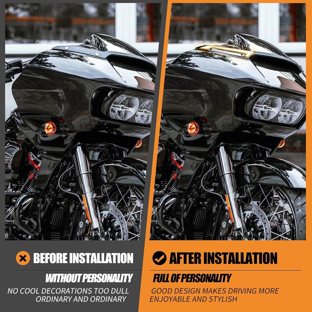 Windshield Side Trim LED Light Turn Signal Running Lamp Fit for Road Glide FLTRX FLTRXS FLTRK FLTRU FLTRXSE FLTRUSE 2015–2024 Chrome Front Fairing