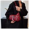 Textured Faux Leather Shoulder Bag for Women, Classic Pleated Underarm Handbag, Vintage Style Commute Crossbody Bag CLE