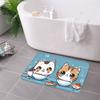 1PC Whimsical Catfish Kitchen Rug Non-Slip Door Mat Pop design Bathroom Rug Bath Mat Carpet for Home Sink Laundry Decoreeree