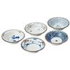 Saikaitoki Hasami-yaki small bowl set somenishiki-e variation diameter 9.5cm 5 designs tableware gift birthday stylish microwave safe dishwasher made