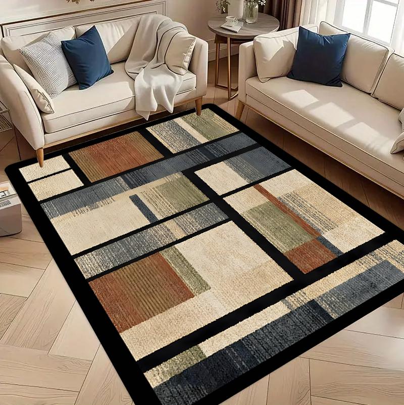 Modern Geometric Carpet Mat Rug Home Decoration Living Room Bedroom Floor Decor Abstract Mosaic Style Non Slip Rugs