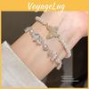 Butterfly Jewelry Bracelet With Zircon And Simulated Pearl For Women Gift Giving