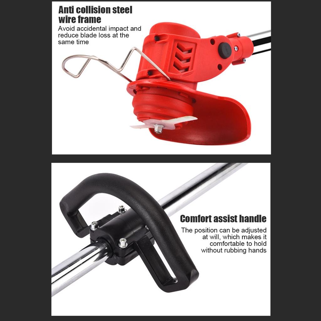 Portable Grass Trimmer Cordless Lawn Grass Cutter with Batteries  Garden Mowing Power Tool Kits Electric Grass Cutter