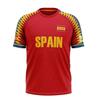 Camiseta con Estampado 3D de la Bandera Nacional de España para Hombre Colores Mangas Cortas Camiseta Streetwear Ropa Harajuku Cuello Redondo Camisetas Holgadas Top
