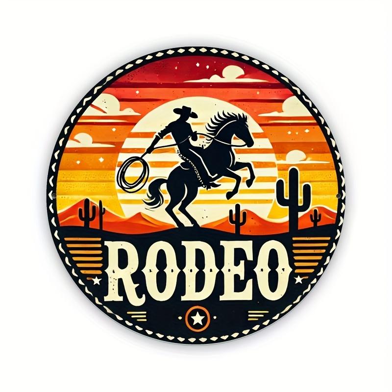 Pc Cowboy Showdown Iron Cm (inch) Western Cowboy Theme Round Iron Sign Round Iron Decorative Wall Painting