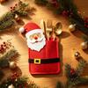 Weihnachtliche Besteckhalter mit niedlichen Cartoon-Tierdesigns für den festlichen Esstisch