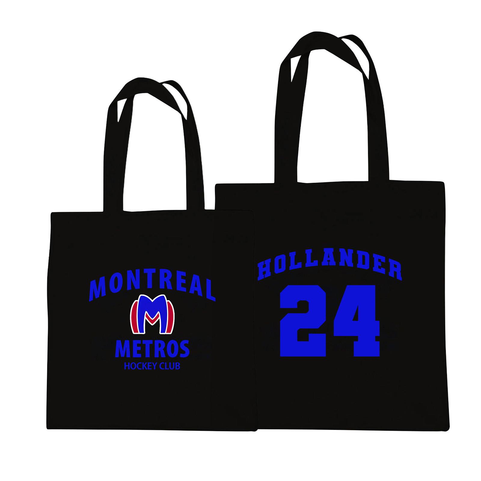 

Canvas Tote Bag with Letter Print Double Shoulder Straps Durable Lightweight Reusable Shopping Bag for Everyday Use One Size