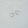 POSTLUDE [SILVER] DOT SIMPLE HEART R EARRINGS (2 COLORs)