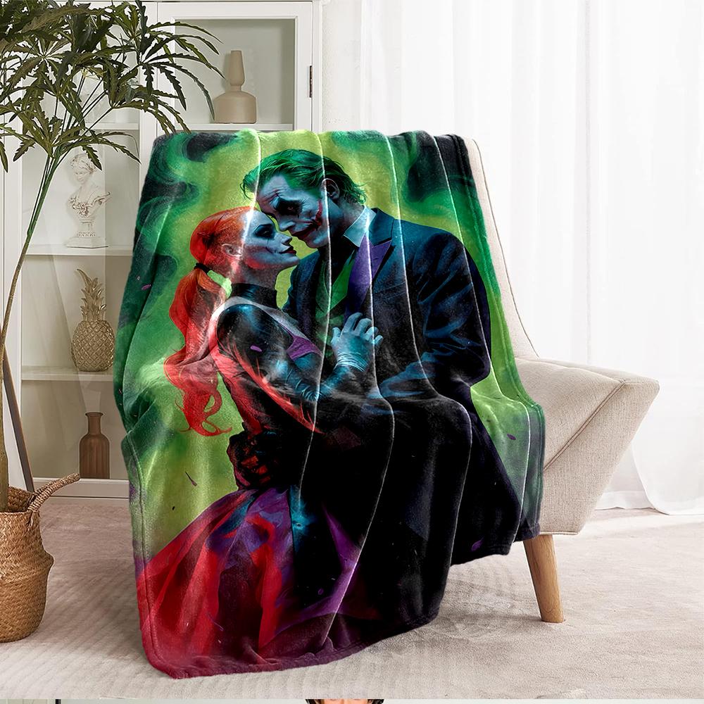 Joker Theme Printed Blanket - Perfect for Couch, Bed, Travel & Outdoor Use | Machine Washable, Cozy & Durable.