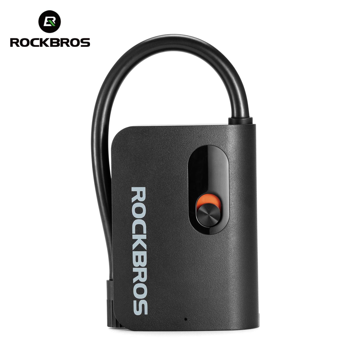 ROCKBPROS Mini Portable Bicycle Electric Pump 70psi 2600mAH Tire Air Inflator Pump MTB Road Bike Electric Vehicle Cycling Pump QJCQBAIR 70psi