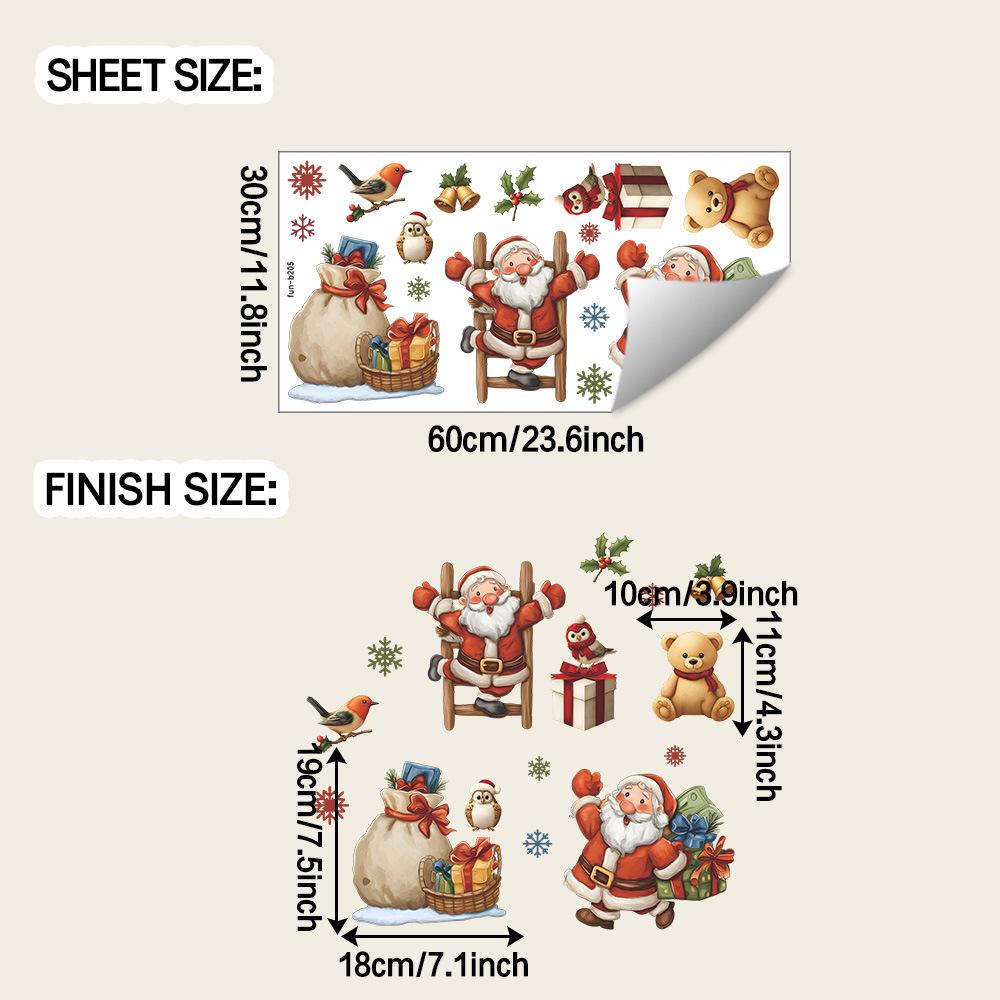 

Cartoon Santa Claus Gives Gifts, Home Festival Decorations, Wall Stickers