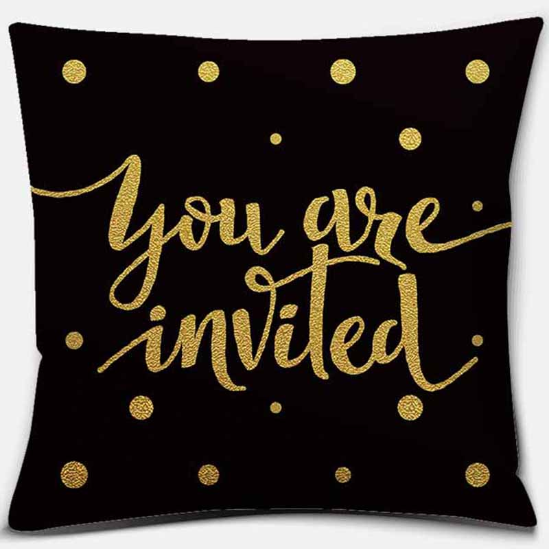 Black Geometric Printing Pillowcase Home Decoration Car Sofa Cushion Cover