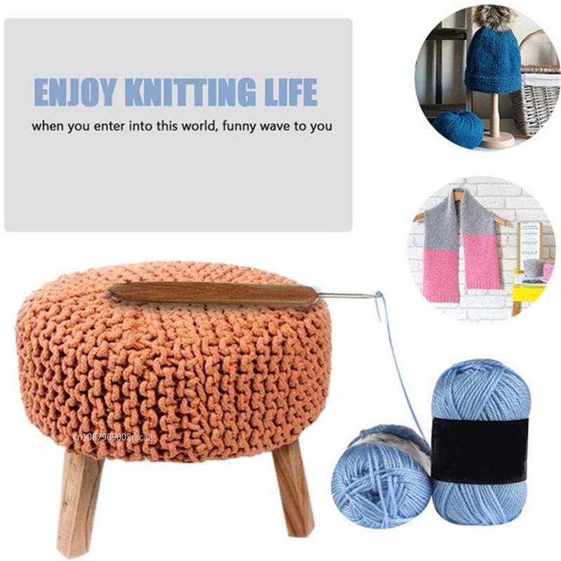 10pcs/bag Bamboo Handle Craft Needle Home Use Crochet Hooks Set Portable Sweater Knitting Multi Size Ergonomic DIY Sewing Tools
