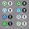 6Pcs Diameter 5Inch Pvc Recycle Trash Bin Sticker Vinyl Stickers Decals For Label Bins, Containers, Garbage Cans Home Decor
