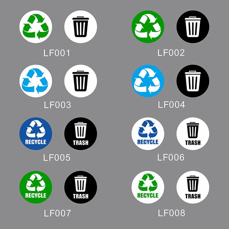6Pcs Diameter 5Inch Pvc Recycle Trash Bin Sticker Vinyl Stickers Decals For Label Bins, Containers, Garbage Cans Home Decor