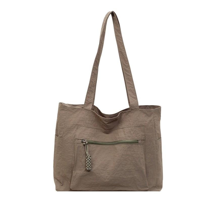 

2026 New Casual All-matching Cloth Bag Women With Large Capacity Simple Shoulder College Students Commuting Class Tote хакі