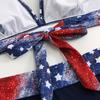 Women Flag Print Bikini Set Red Blue White Star Stripe 2 Piece Swimsuit