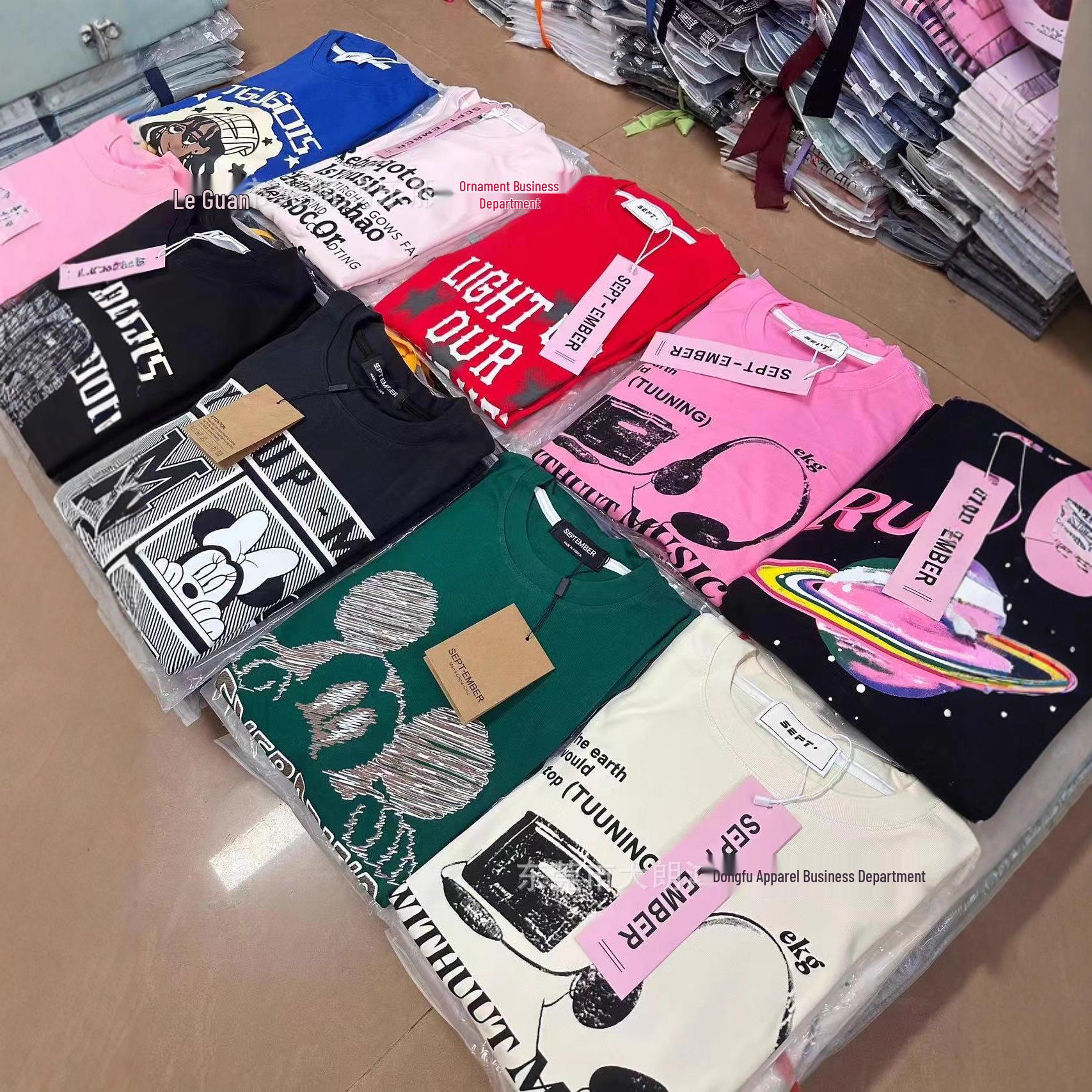 Unisex 350-400g Heavyweight Pure Cotton Trendy Printed Short Sleeve T-shirt - Summer Bestseller One Size