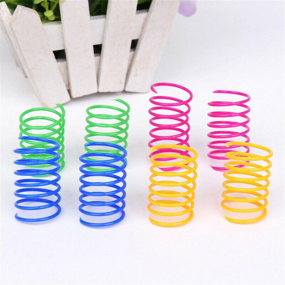 4/8/12/20Pcs Hot Bouncy Plastic Kitten Toys Training Cat Spring Toy Pet Playing