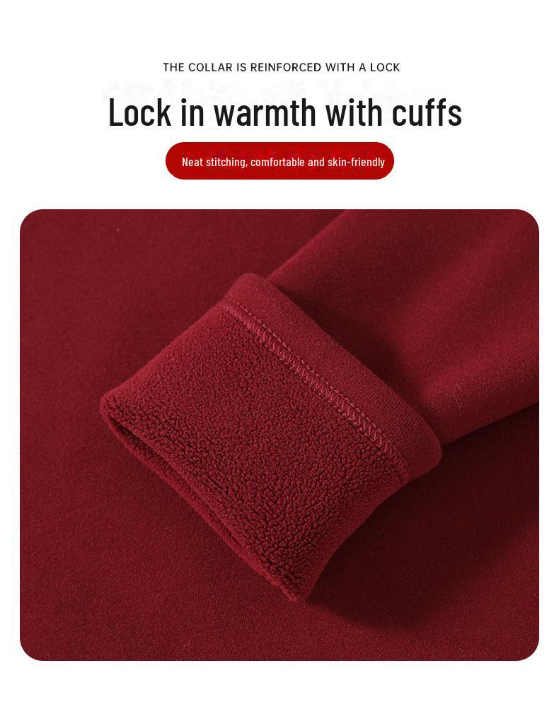 Unisex Slim Fit Knitted Half Turtleneck Shirt - Thick Velvet Lined for Autumn/Winter Warmth, Long Sleeve