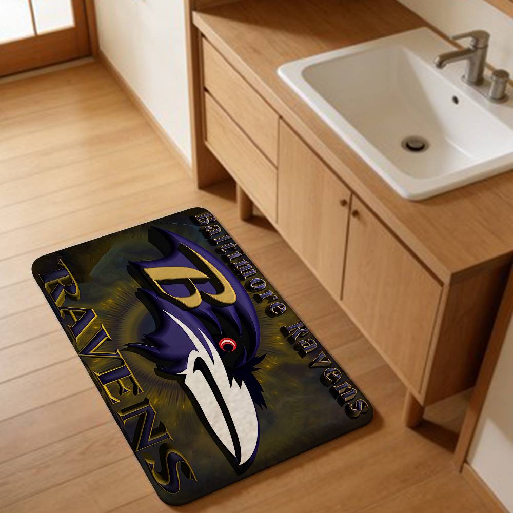 B-Baltimore Ravens Kitchen Mat Kids Room Bedroom Decoration Balcony Anti-Slip Doormat Living Room Alfombra
