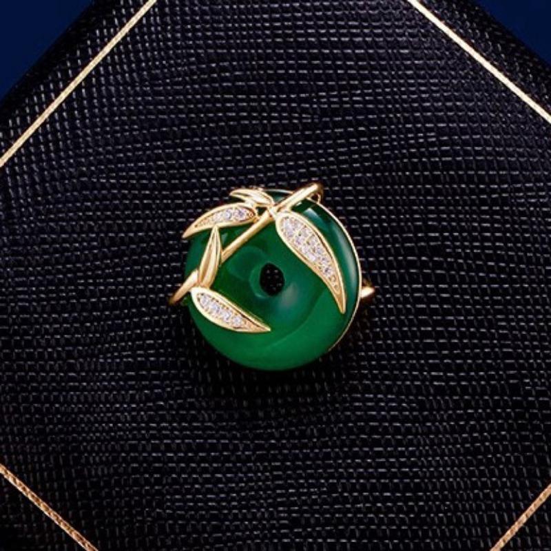 Bamboo Report Peace Clasp Brooch, High-end Women's Ancient Style Exquisite Mini Brooch, Elegant Anti-exposure Brooch