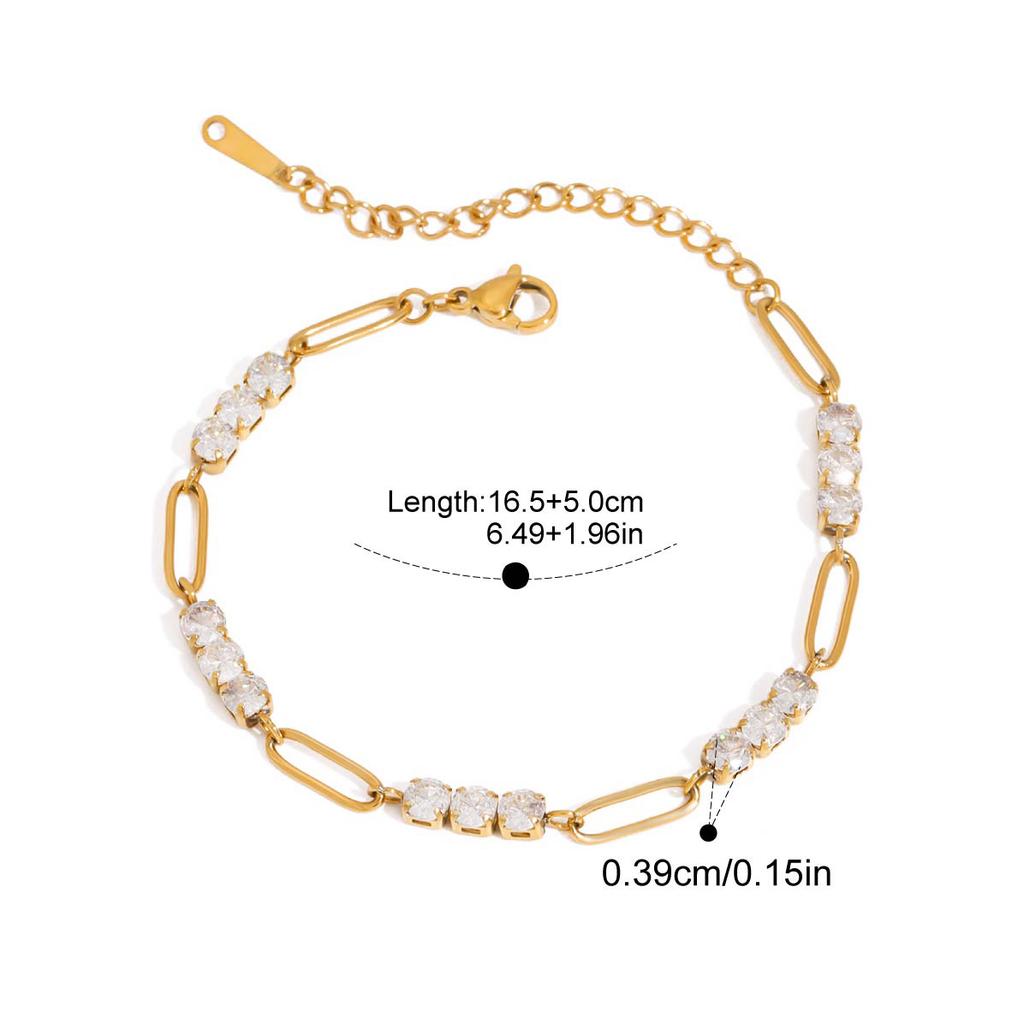 Yori Trendy Stainless Steel Geometric Chain Bracelet Bangle Vintage Stainless Steel Elegance Attractive Jewelry for Women Gift