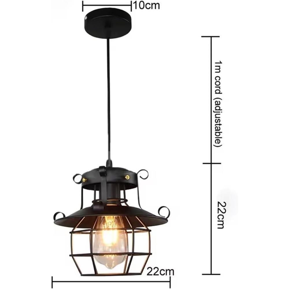 

JOYINLED Industrial Style Vintage Pendant Light Retro Lantern-Shaped Personality Creative Iron Lamps for Coffee Restaurant No bulb чорний