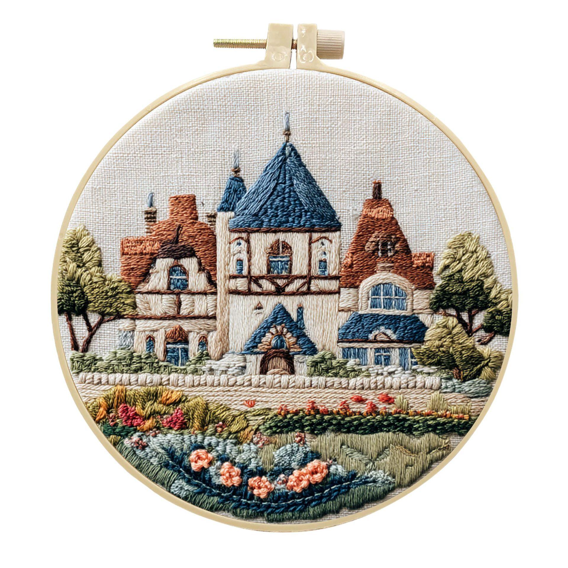 

1 шт. Набор для рукоделия из ткани «Сделай сам» с выкройкой для домашнего декора, вышивкой и инструментами 20cm