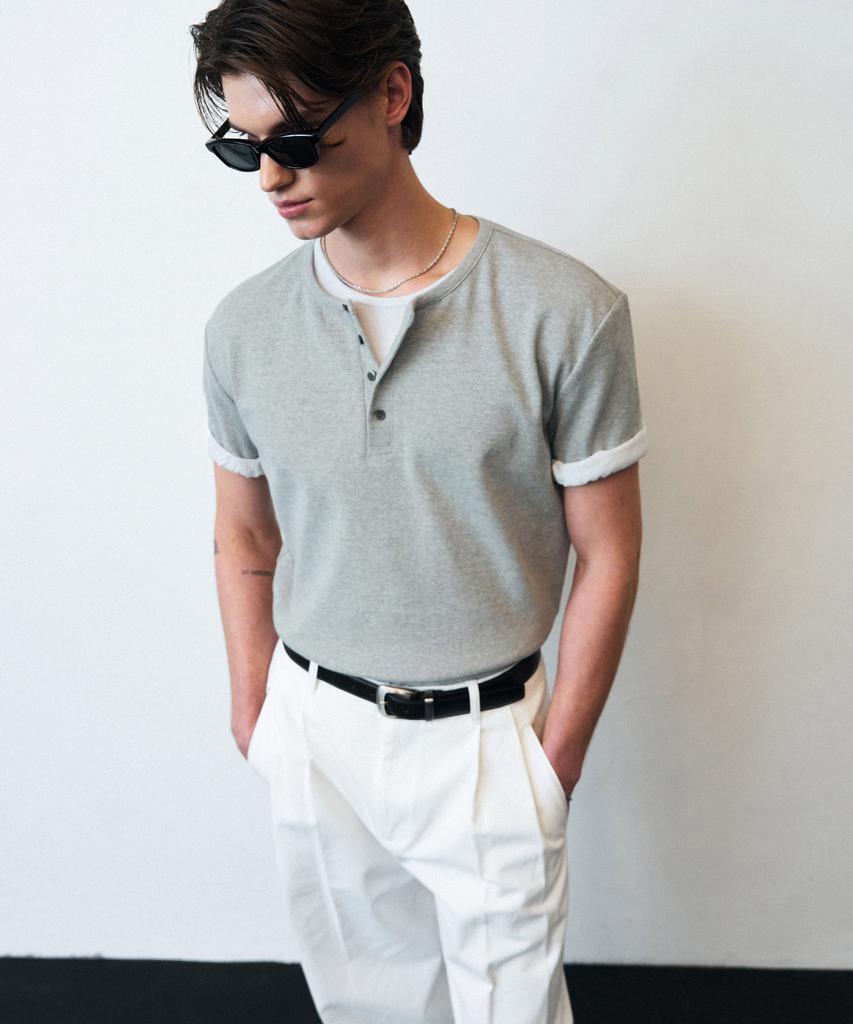 Beulleieo Intense Heavy Rib Henley Neck T-Shirt [M.Grey]