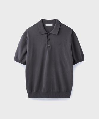 Yunionbeullu Hard Twist Comfort Polo Knit [Purple Gray]