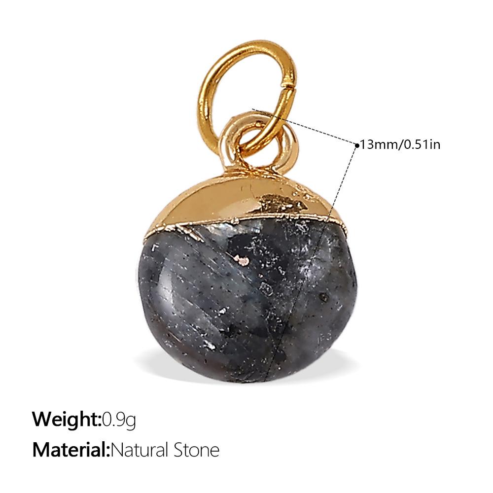 Beach Ocean Resort Diy Colored Natural Stone Love Pendant Accessories Gold Plated Jewelry Pendant