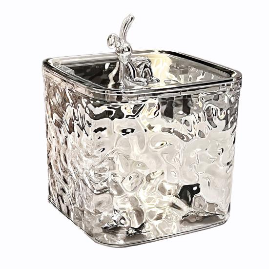Transparent Storage Box Desktop Organizer with Press Type Lid Dressing Table Storage Case for Keys Trinkets Hairpins Scrunchies