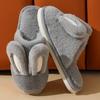 Fashion Women Cotton Slippers 2025 Winter Plush Cute Rabbit Comfortable Anti Slip Home Indoor Floor Warm Cartoon Slippers Mujer