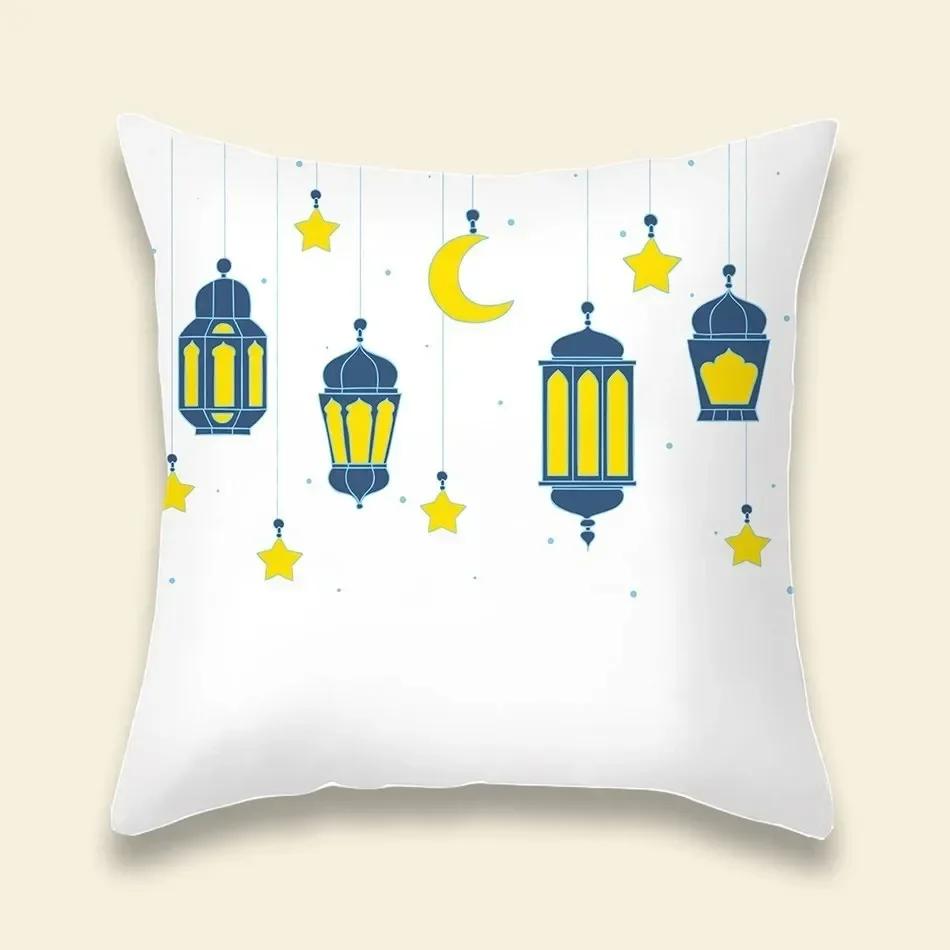 Wzór lampionu ramadanowego Pokrowiec na poduszkę dekoracyjną na sofę do salonu Dekoracja domu Poszewka na poduszkę Materiały na przyjęcie Eid