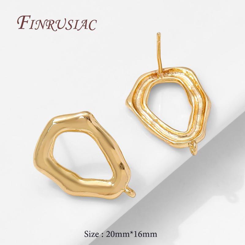 18K Gold Plated Brass Earring Studs Base Pins,DIY Earrings Making Accessories
