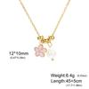 Enamel Plumeria Daisy Flower Pearl Pendant Necklaces for Women Girls Stainless Steel Imitation Pearl Gold Color Jewelry Gift